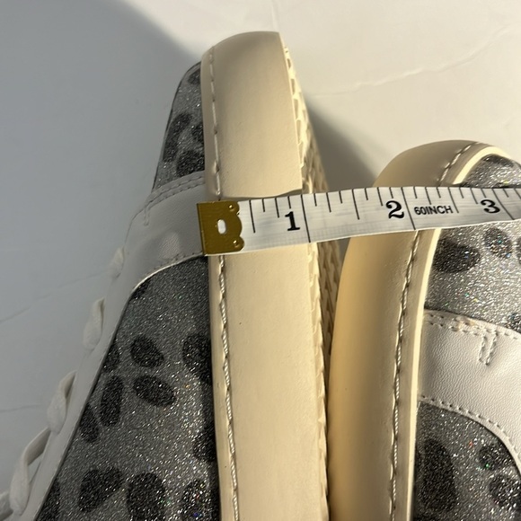 White Raven Silver sparkle cheetah/leopard print Y2K sneakers Women’s 10 - Picture 5 of 9